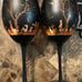 halloween matte black glass goblets
