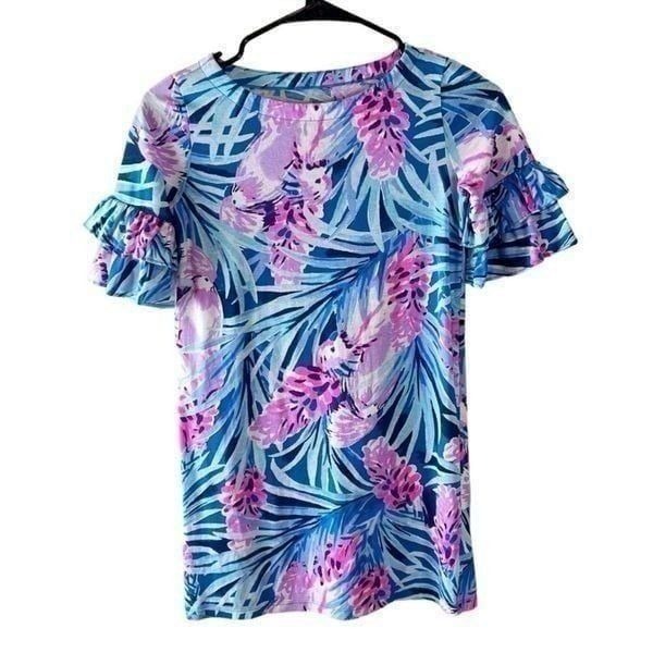 Lilly Pulitzer Mini Lula Dress Mr Peacock Blue Tweethearts Sz L 10/12