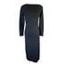 Lauren Ralph Lauren Black Midi Knit Long Sleeve Dress Size Medium