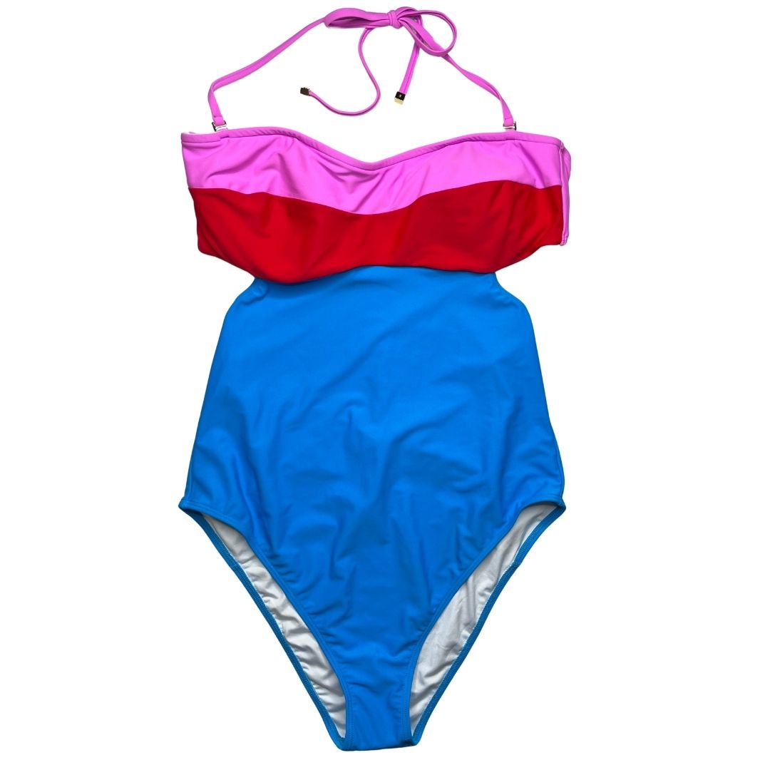 5-100 DIANE VON FURSTENBURG Women's Swimsuit Christye One Piece Colorblock M