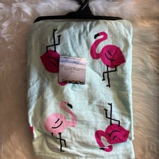 Pink Flamingo Beach Towel