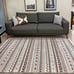 Alfa Rich 3x10 Area Rugs, Burgundy Grey Rug, Cotton Pet Friendly Washable Runner