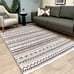 Alfa Rich 3x10 Area Rugs, Burgundy Grey Rug, Cotton Pet Friendly Washable Runner