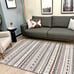 Alfa Rich 3x10 Area Rugs, Burgundy Grey Rug, Cotton Pet Friendly Washable Runner