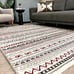 Alfa Rich 3x10 Area Rugs, Burgundy Grey Rug, Cotton Pet Friendly Washable Runner