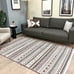 Alfa Rich 3x10 Area Rugs, Burgundy Grey Rug, Cotton Pet Friendly Washable Runner