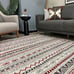 Alfa Rich 3x10 Area Rugs, Burgundy Grey Rug, Cotton Pet Friendly Washable Runner