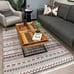 Alfa Rich 3x10 Area Rugs, Burgundy Grey Rug, Cotton Pet Friendly Washable Runner