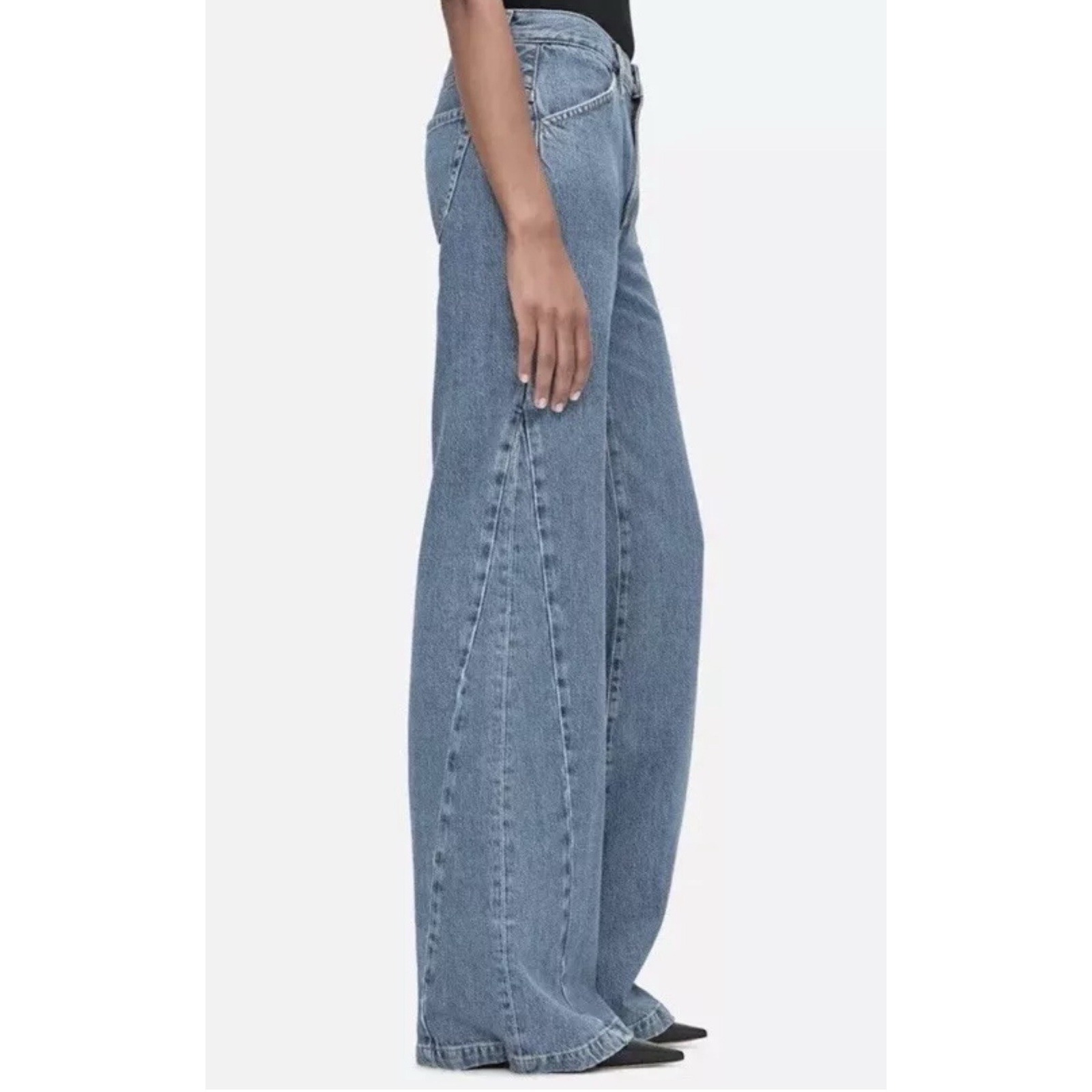 Frame Le Baggy Palazzo Jeans Women Sz 26 Sefr High Rise Wide Leg