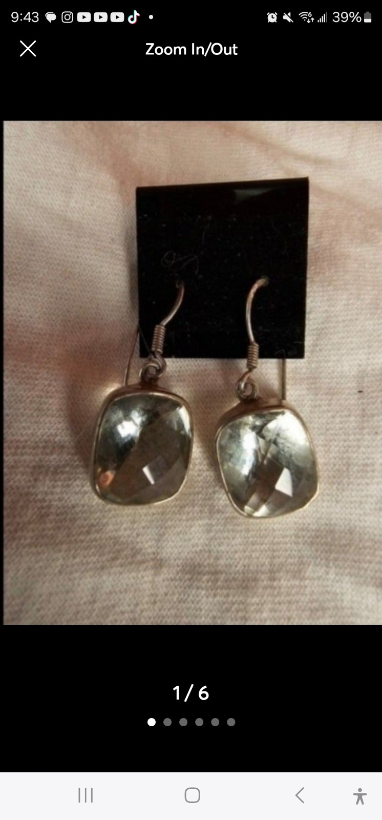 Vintage green amethyst and sterling silver earrings...