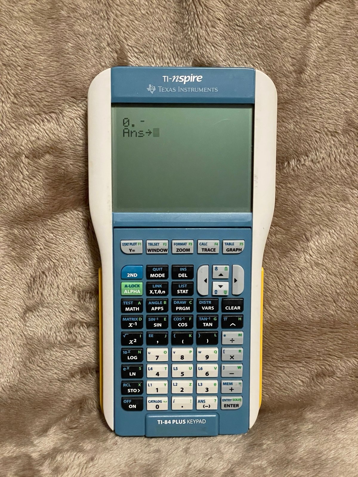 Yellow Texas Instruments Graphing Calculator TI-84 Plus Keypad With Cover