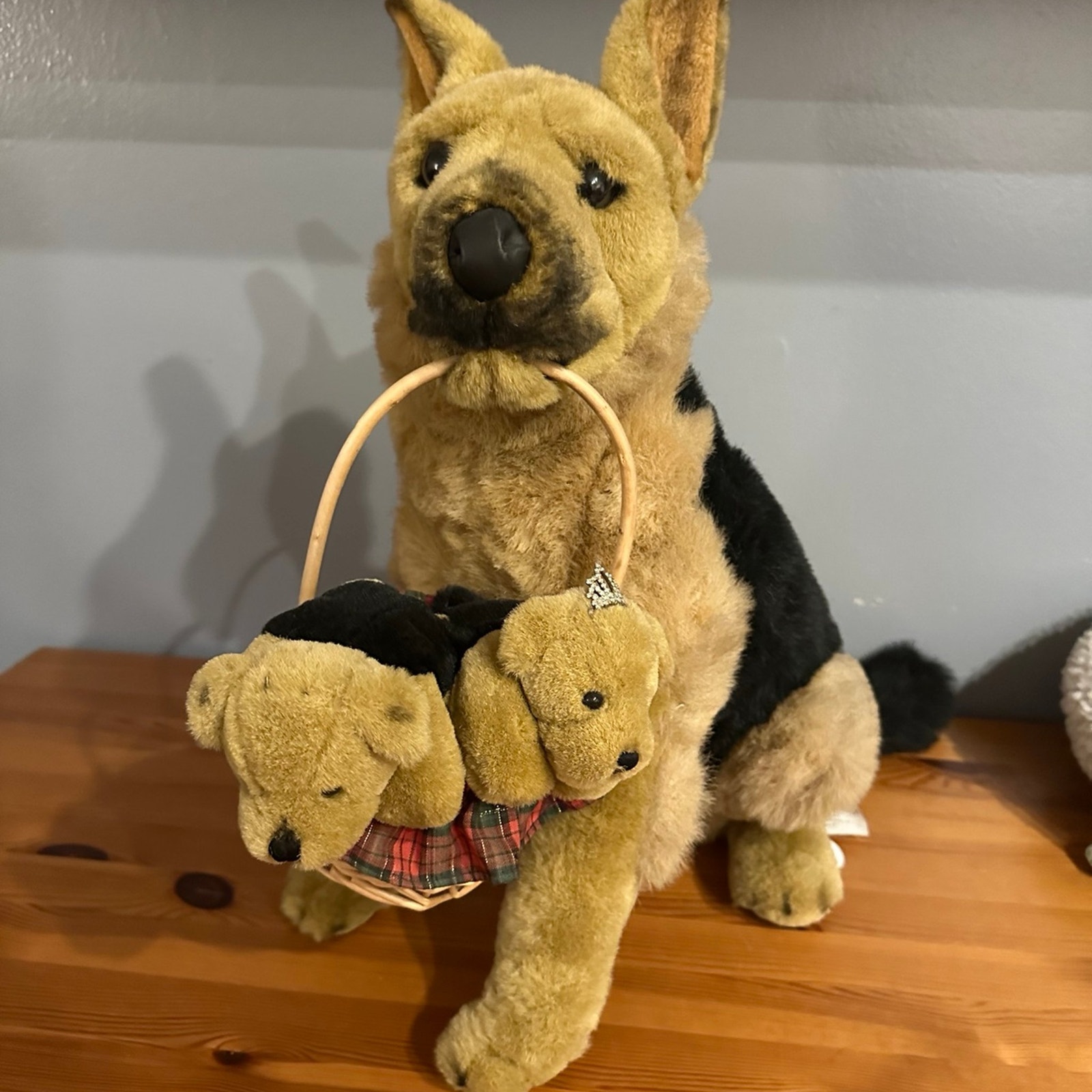 German Shepherd Dog Plush HUGE Realistic Stuffed Animal E&J Family dog