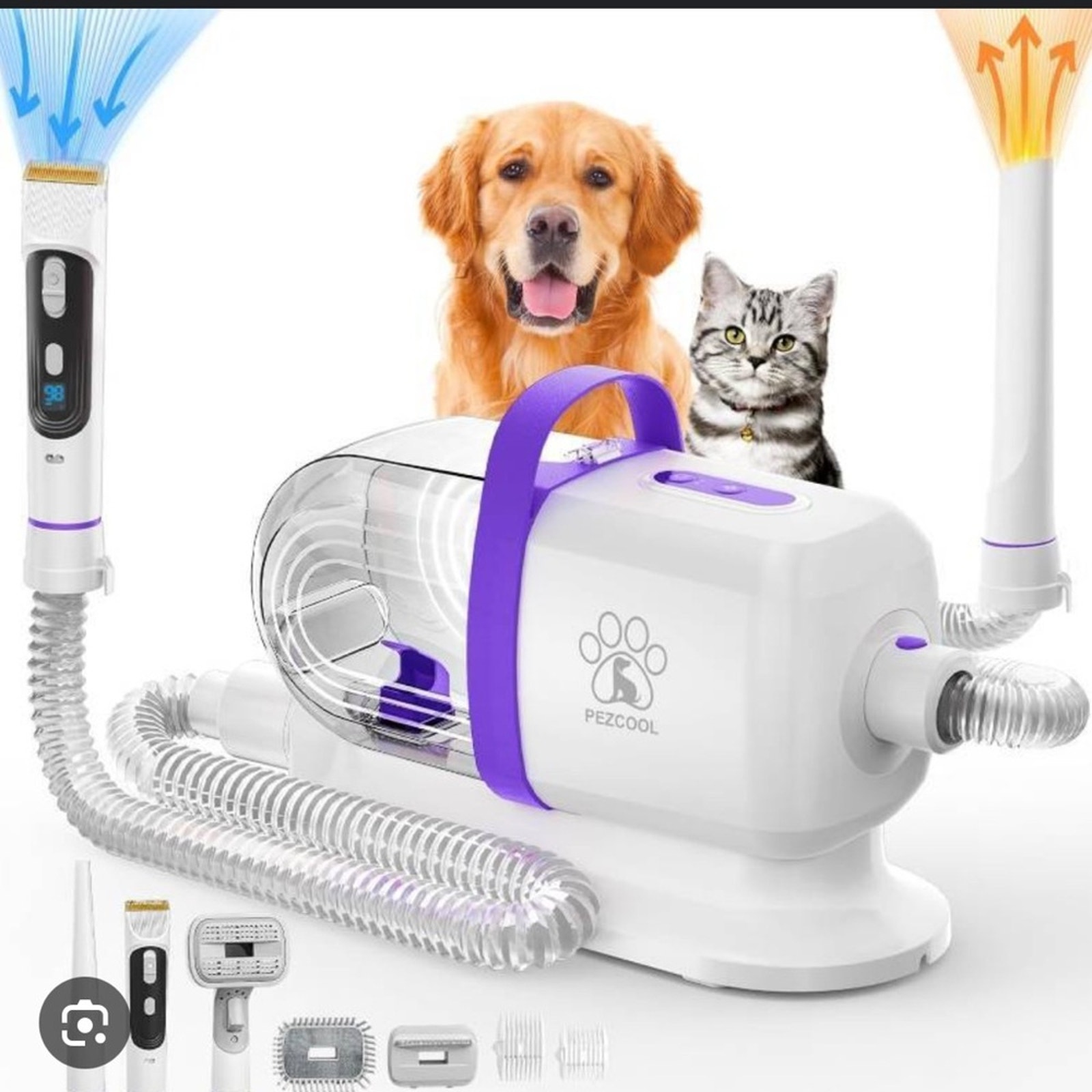 Pezcool Dog Vacuum for Shedding, Grooming and Drying Model B-2