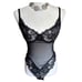 Arianne Black Lace & Sheer Bodice Teddy Lingerie