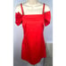 Staud Ruffle Sleeve Tomato Red Harbor Mini Dress Size XS