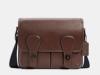 NWT COACH HERITAGE MAP BAG (COACH C2906) QB/DARK TEAK COACH STYLE # C2906