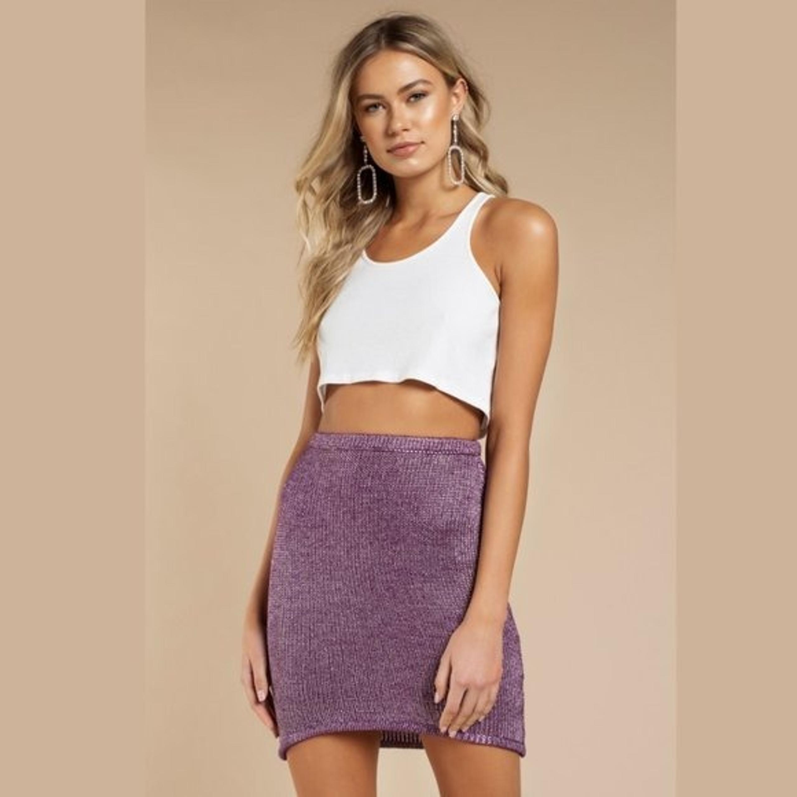 NWT Tobi Purple Knit Mini Skirt - Small