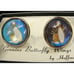 Vintage Genuine Butterfly Wings Cufflinks Hoffman Silver Tone Bowling Ball Pin