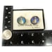 Vintage Genuine Butterfly Wings Cufflinks Hoffman Silver Tone Bowling Ball Pin