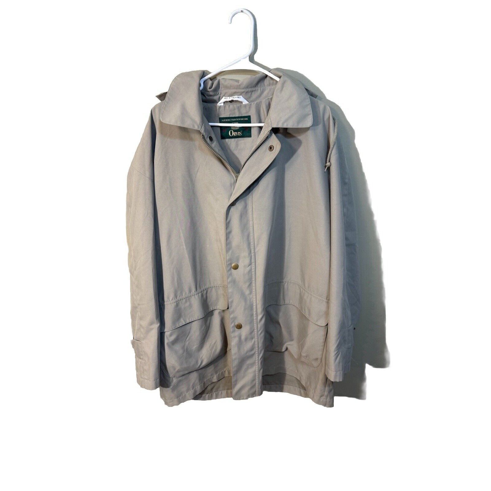 Vintage ORVIS Field Jacket Mens M Tan Hooded