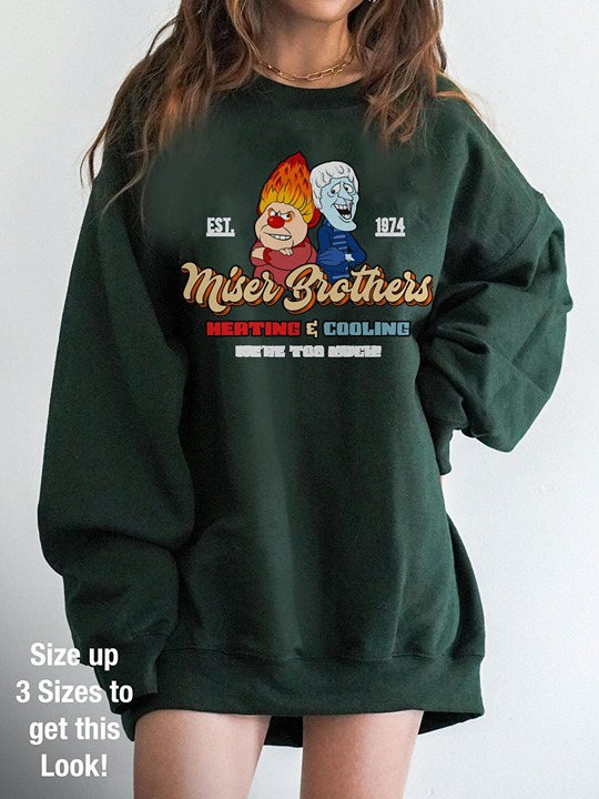 Miser Brothers Holiday Heating, Cooling, Too Much T-Shirt, Christmas