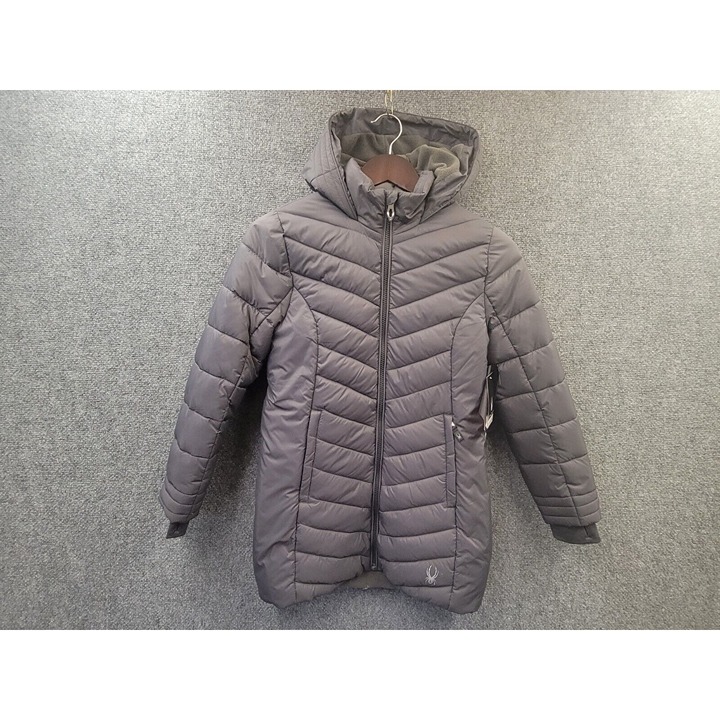 SPYDER Hooded Puffer Jacket Womens Size Medium Gray SPFEM28G