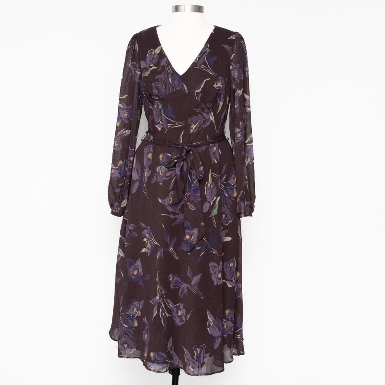 Lauen Ralph Lauren. Floral Belted Crinkle Georgette Dress