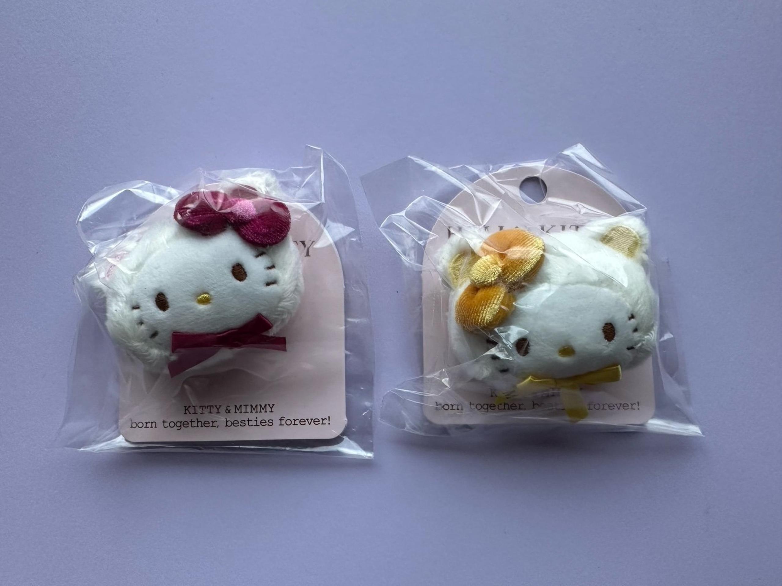 Hello Kitty and Mimmy teddy bear hair clips