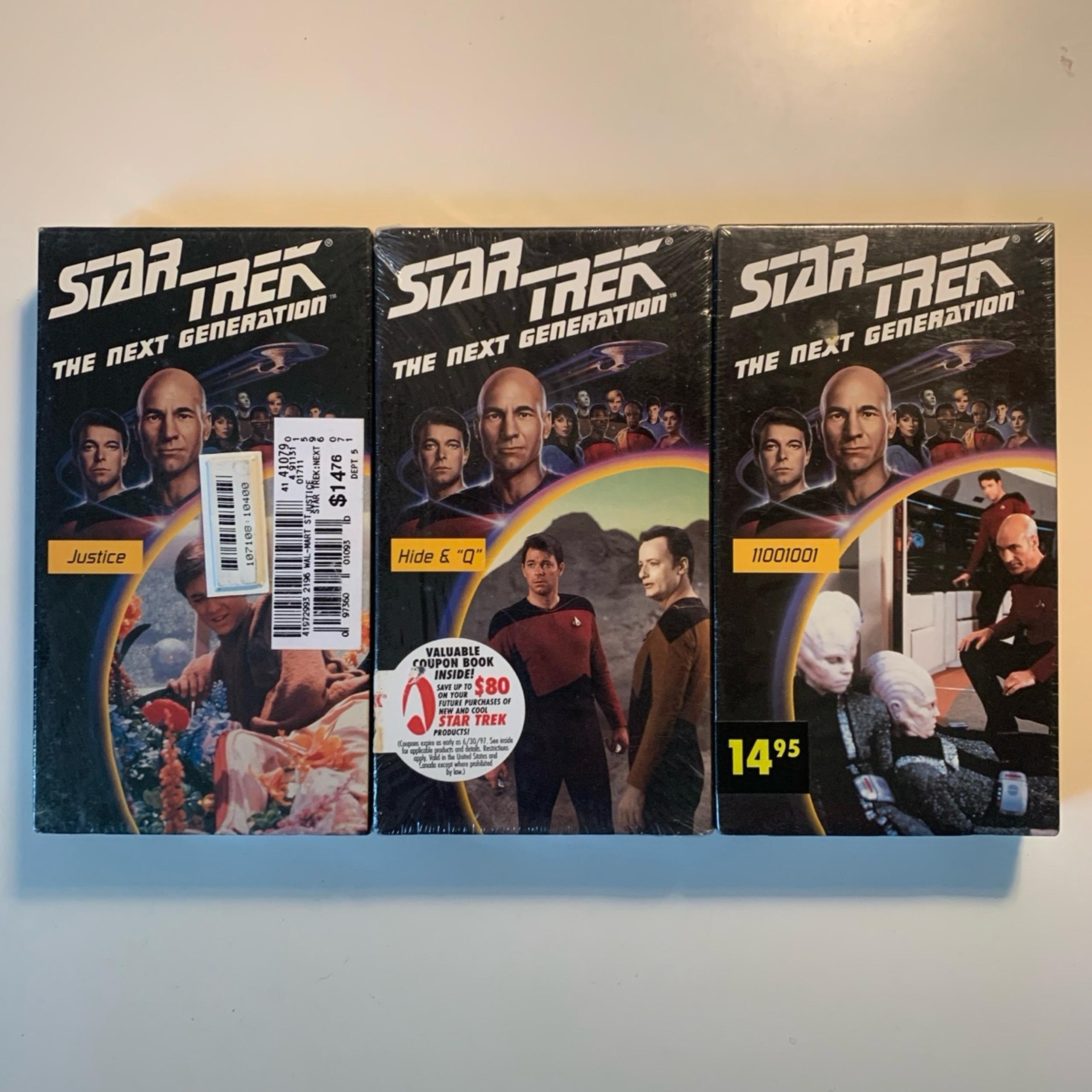 Star Trek The Next Generation Lot of 3 Vintage 80s VHS Tapes New/Sealed