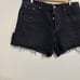 AGOLDE Dee Shorts Raw Hem Side Slits Black Wash Size 34 Women’s High Waisted