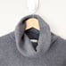 Zara Knit Faux Pearl Button Cuff Ribbed Funnel Neck Sweater Grey S
