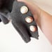 Zara Knit Faux Pearl Button Cuff Ribbed Funnel Neck Sweater Grey S