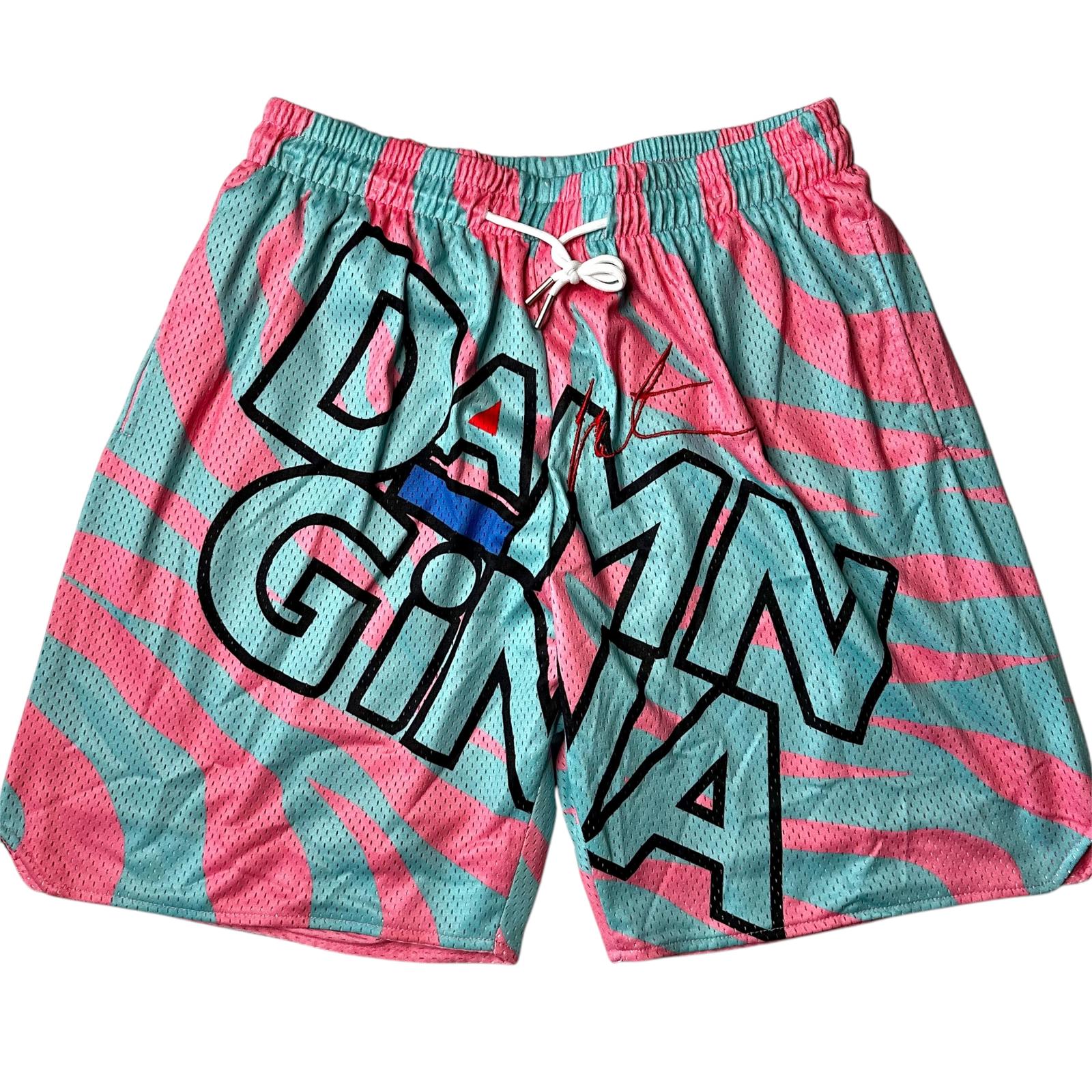 NWT Headgear Damn Gina Martin Basketball Shorts Pink Mens L
