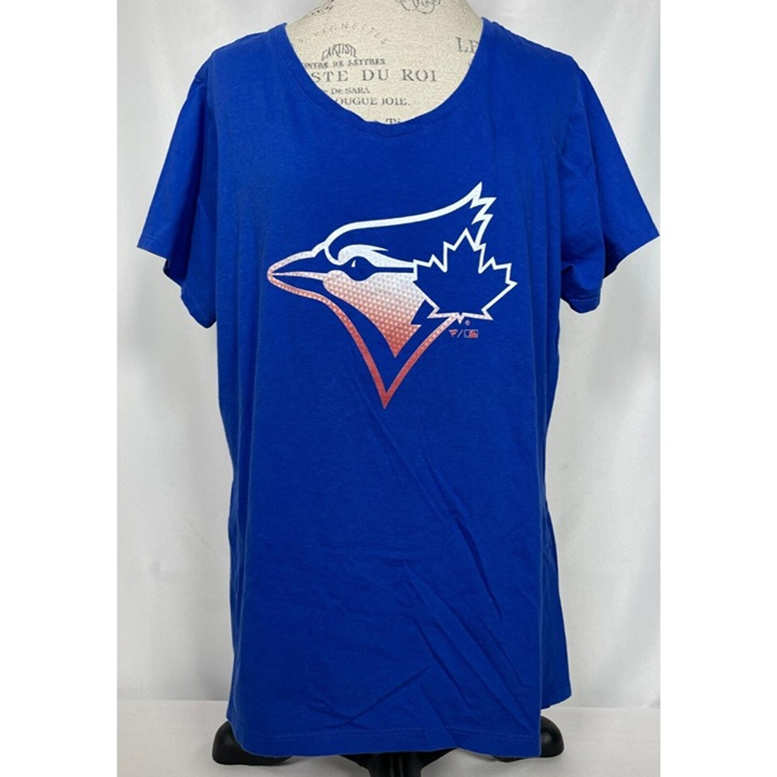 Toronto Blue Jays MLB Majestic Blue Logo T-Shirt Women's 2XL