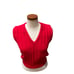 Vintage 70s Red Acrylic V Neck Sweater Vest