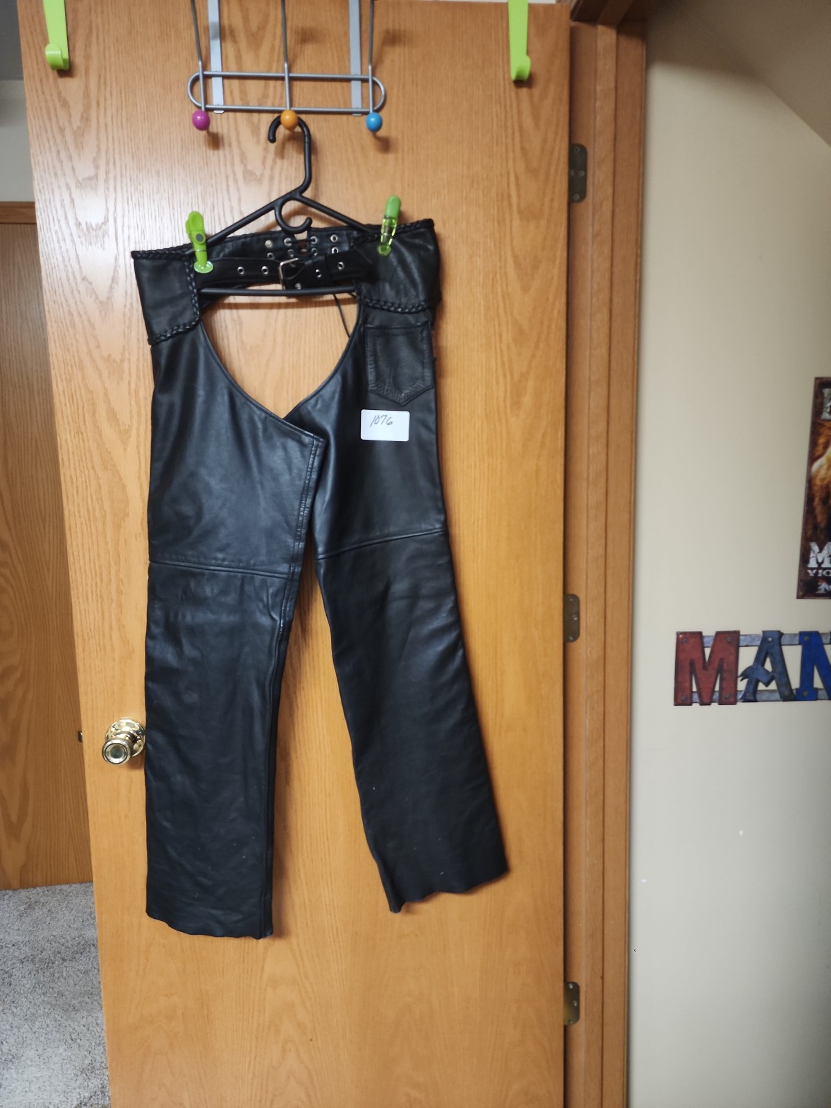 interstate leather chaps women's m great condition number 1076