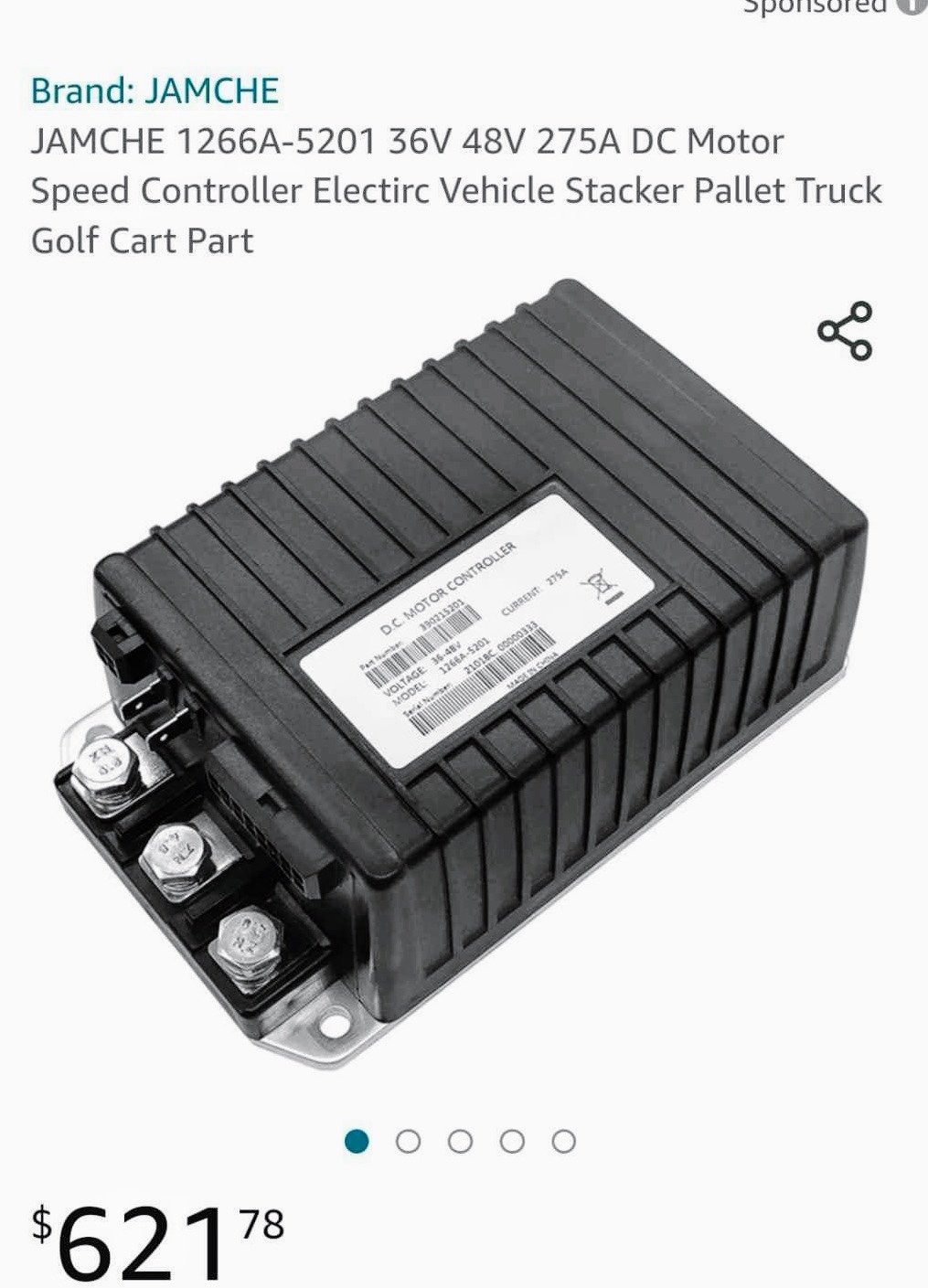 DC 36V/48V 275A Golf Cart Motor Controller Replacement for 1266A-5201 1510A-5251