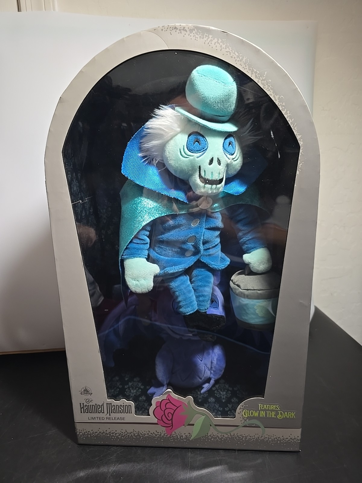 Disney Parks Haunted Mansion Hatbox Ghost Limited Glow In Dark Plush Gargoyle