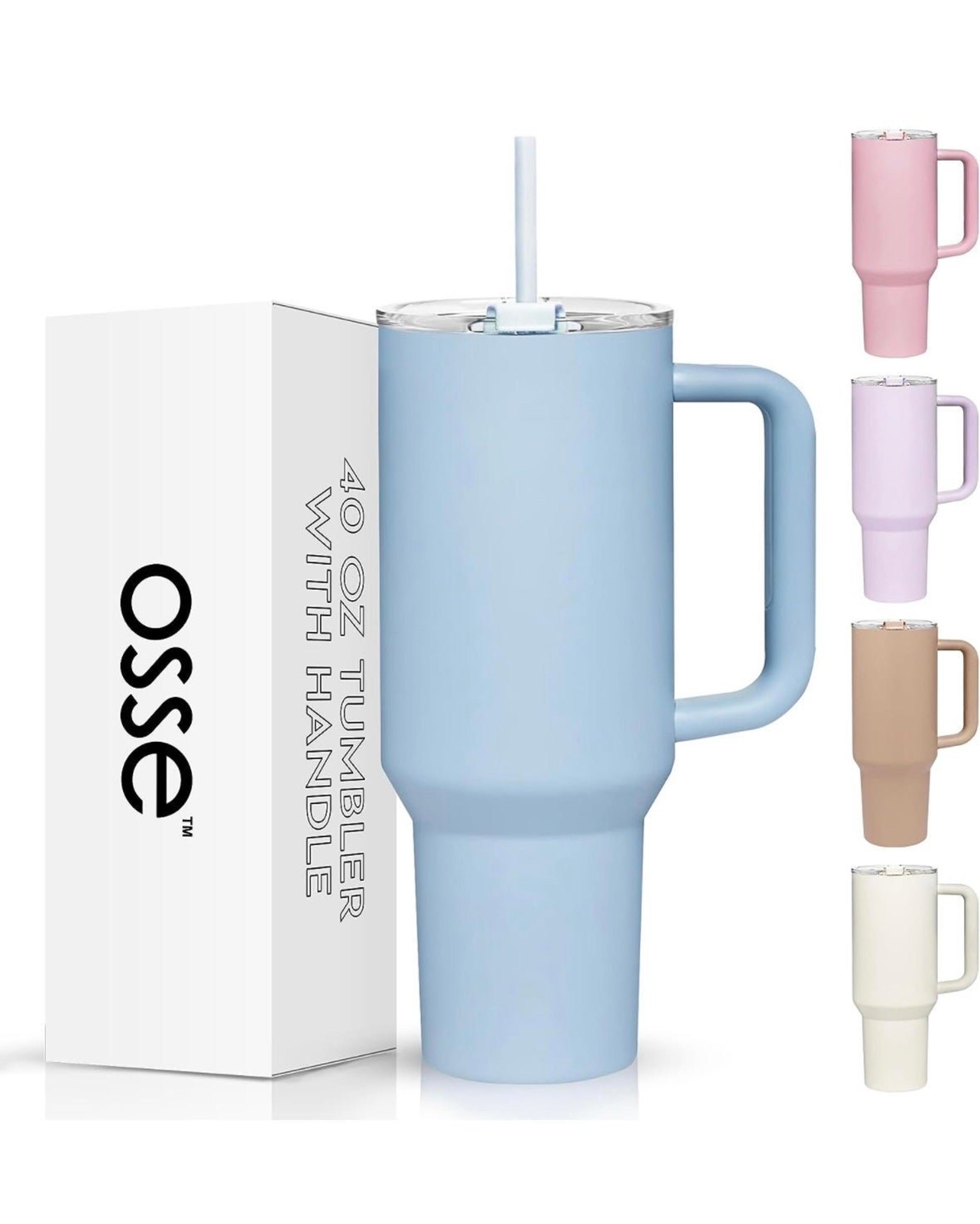 40oz Tumbler with Handle and Straw Lid