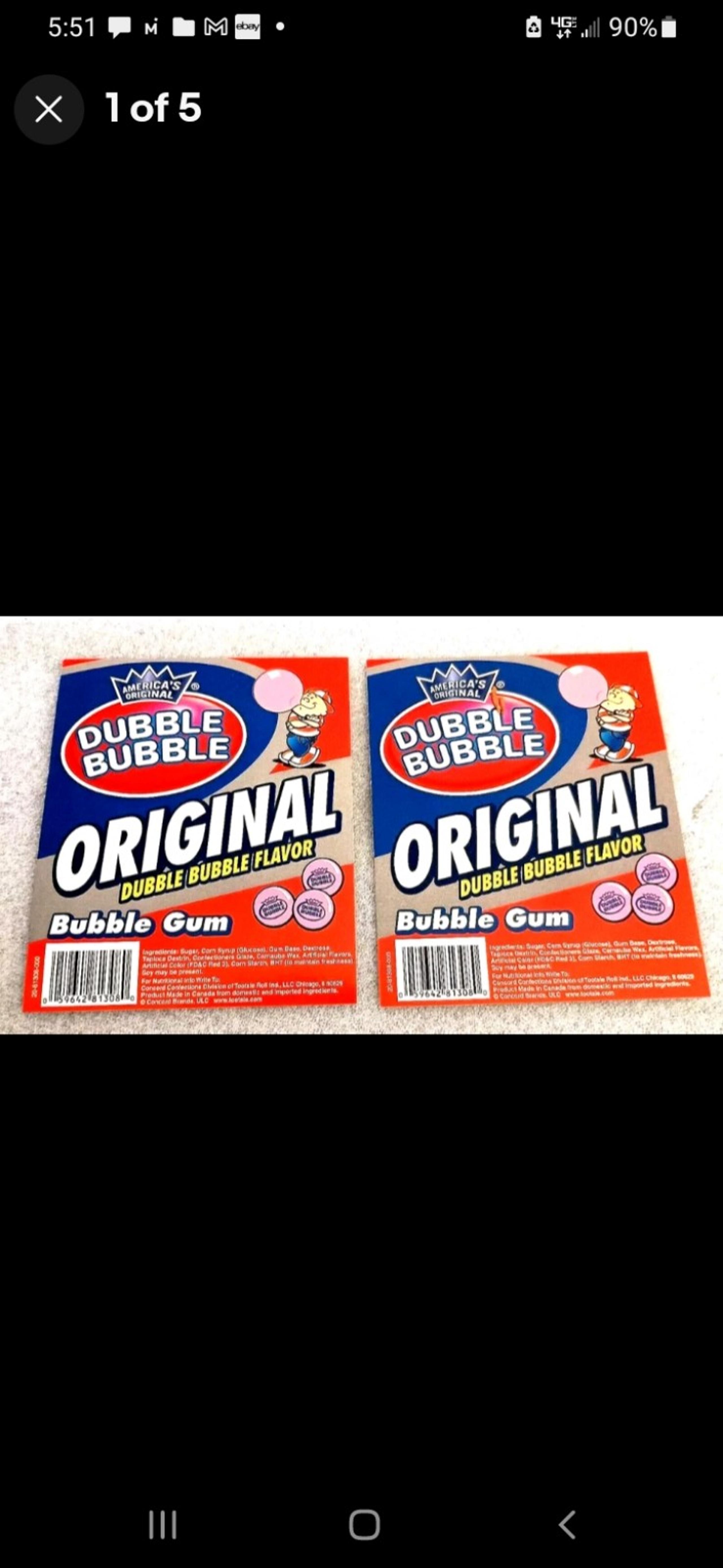2 Original Dubble Bubble Flavor Gum Machine Vending Display Card 2000s NOS NEW