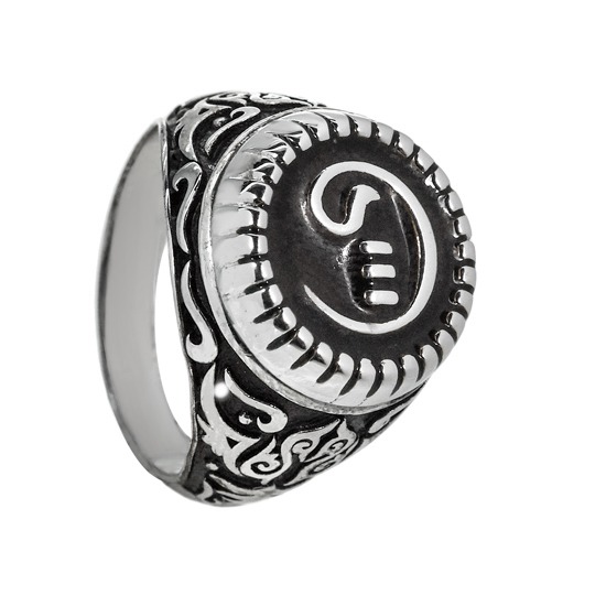 Rhodium plated Sterling Silver 925 Ring with Enamel Covering