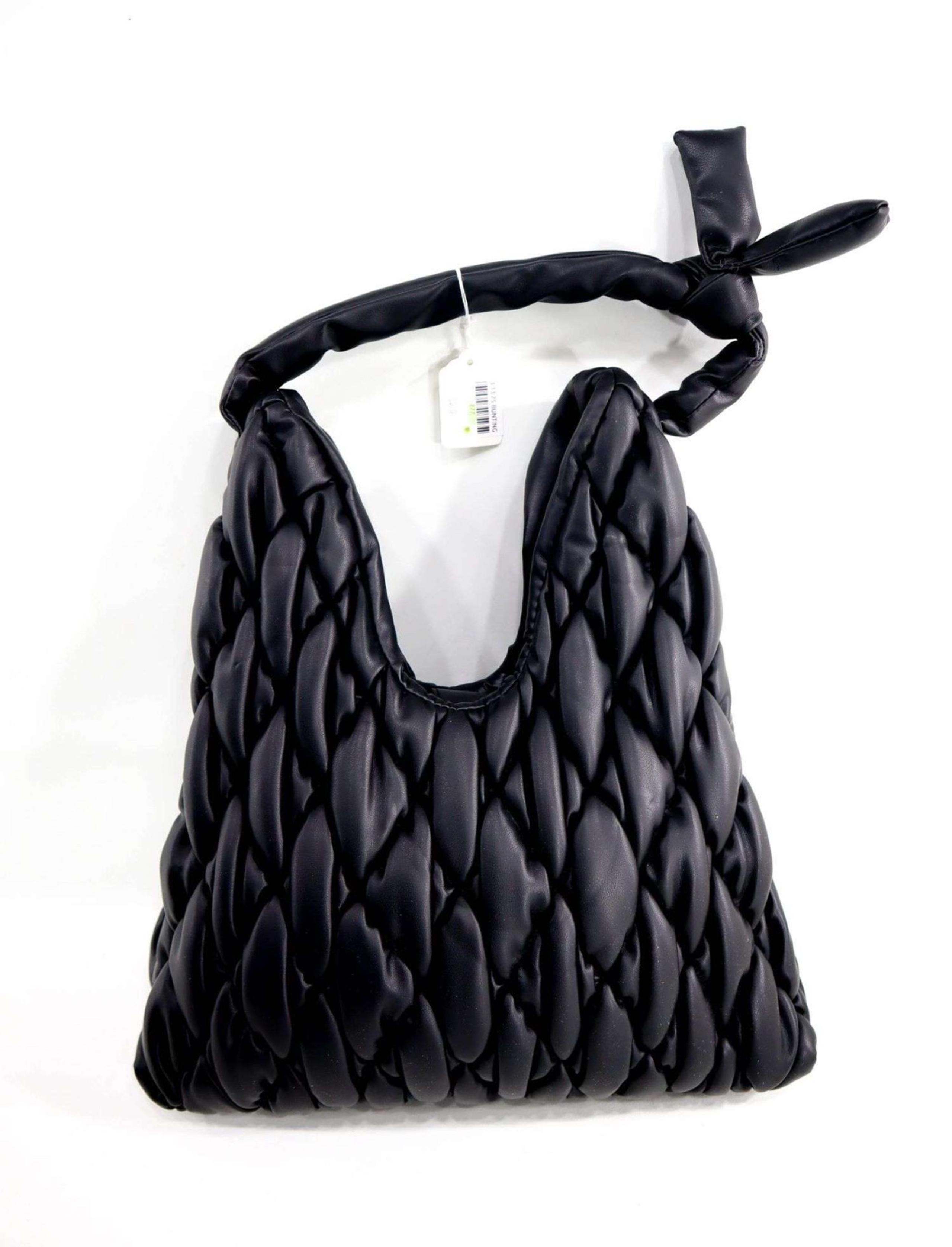 Betsey Johnson Y2K Black Quilted XOLinks Faux Leather Purse