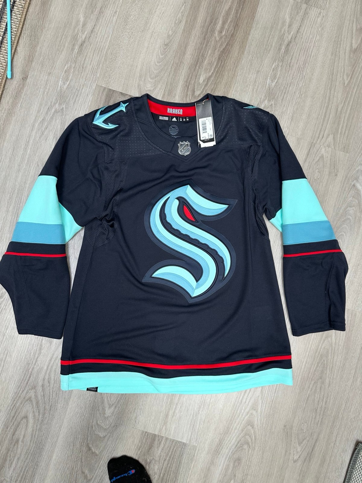 Seattle Kraken Hockey Jersey Primegreen Adidas NHL Authentic Home Size 46 Blue