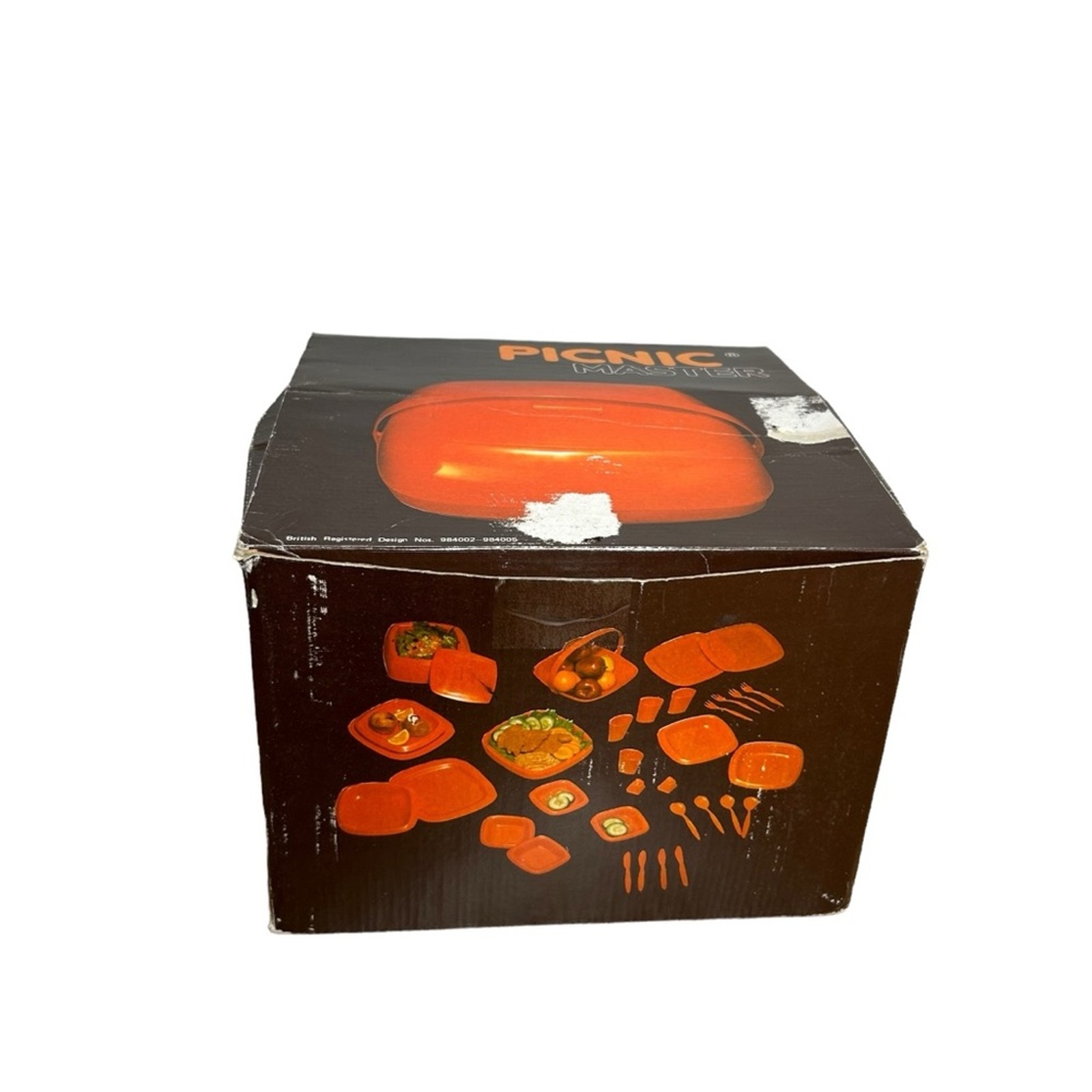 Vintage Mid Century Modern Picnic Master Orange Picnic Kit