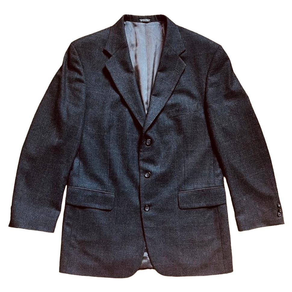 Oscar de la Renta Men's Grey/Black Blazer | Size 44L