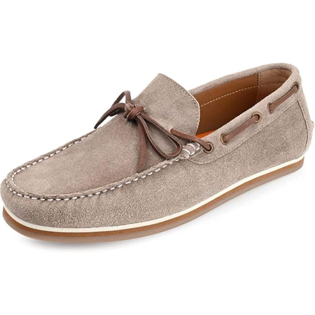 Thomas & Vine Sadler Mocassins Loafers Mens Taupe Suede Leather Slip On 10.5
