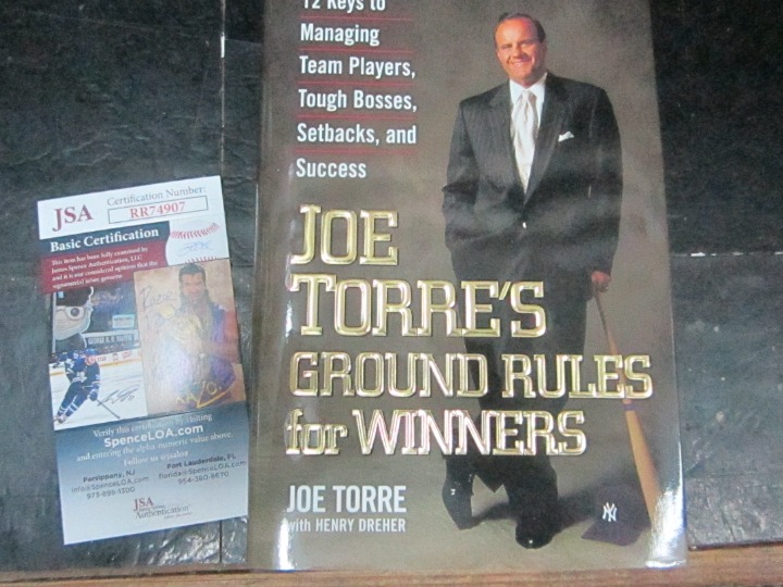 Yankees Joe Torre SIGNED Ground Rules for Winners Book JSA COA