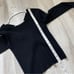 A.L.C. Ribbed Sweater chance criss cross womens Black (medium) party going out
