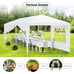 10' x 30' White Gazebo Wedding Party Tent Canopy W/ 8 Sidewalls Outdoor