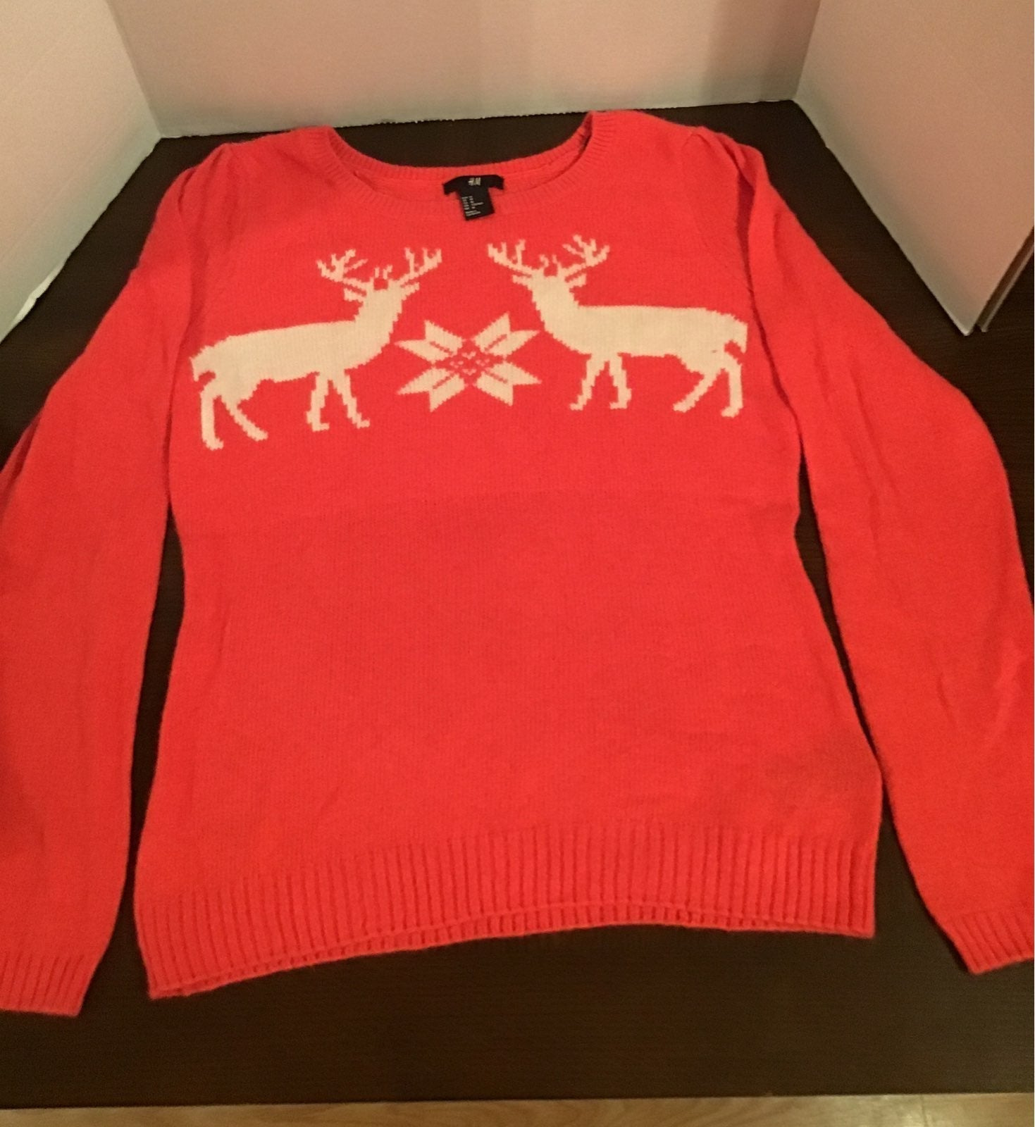 H&M christmas deer,snowflake sweater,med